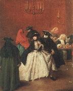 Pietro Longhi Masked venetians in the Ridotto oil on canvas
